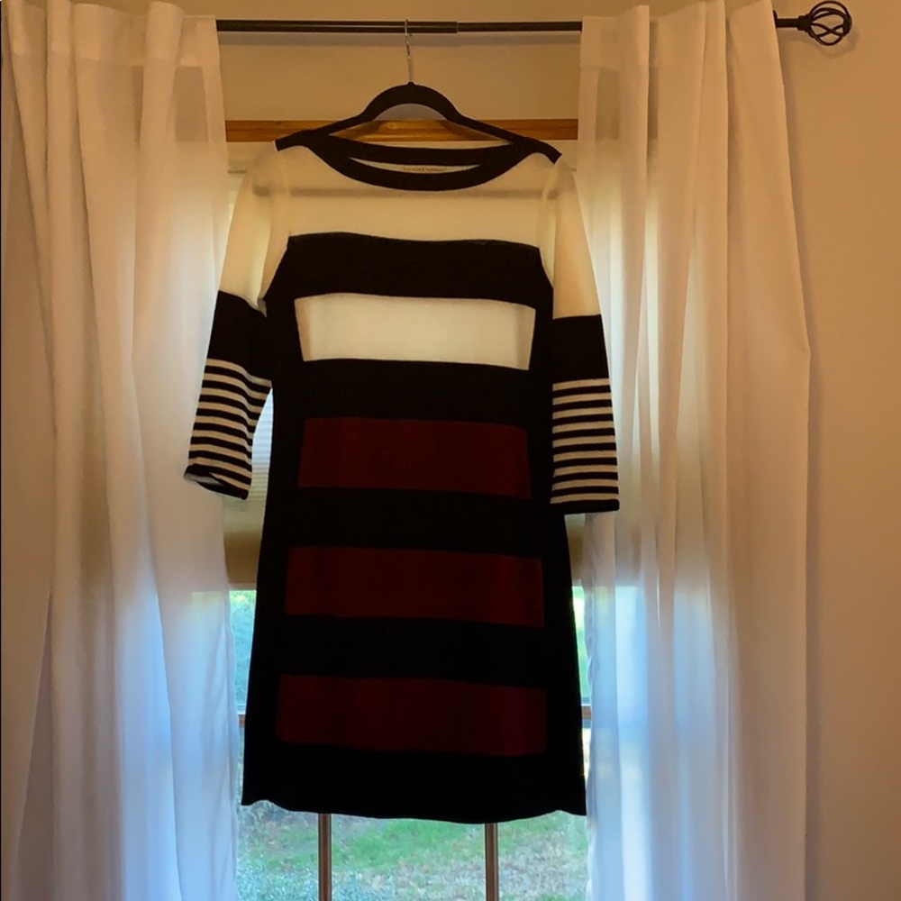 Sandra Darren Striped Sweater Dress